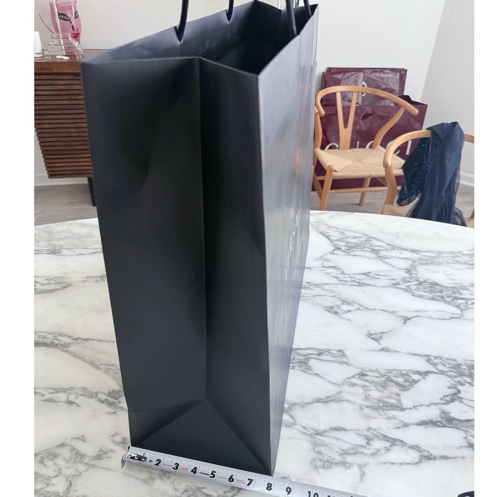 Versace Large Black Paper Shopping Bag Silver Medusa Logo 24.5x19.5x8 - Picture 2 of 5